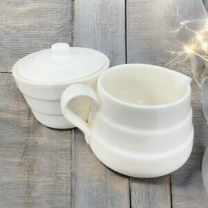 1985 Sasaki Ultra Fine China Saturn Vignelli Sugar And Creamer Set Made In Japan